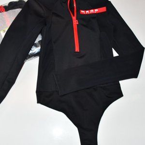 Red & Black Misguided Ski Onesie